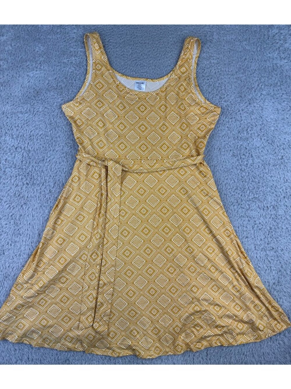 Allthreads Rio Yellow Womens L Diamond Pattern Sleeveless Beach Casual Dress - Picture 10 of 12
